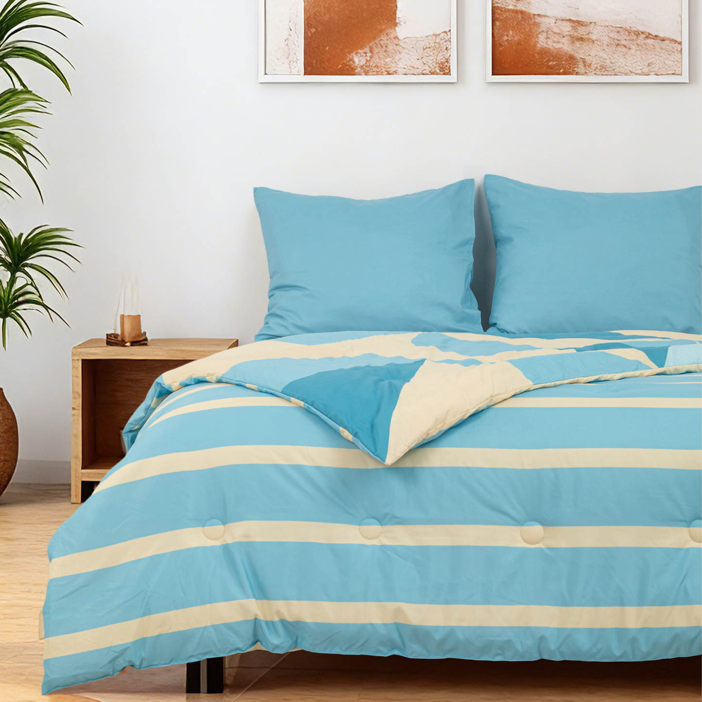 Sommardröm - Blue Breeze - La couette sans housse de couette |housse fixe |lavable