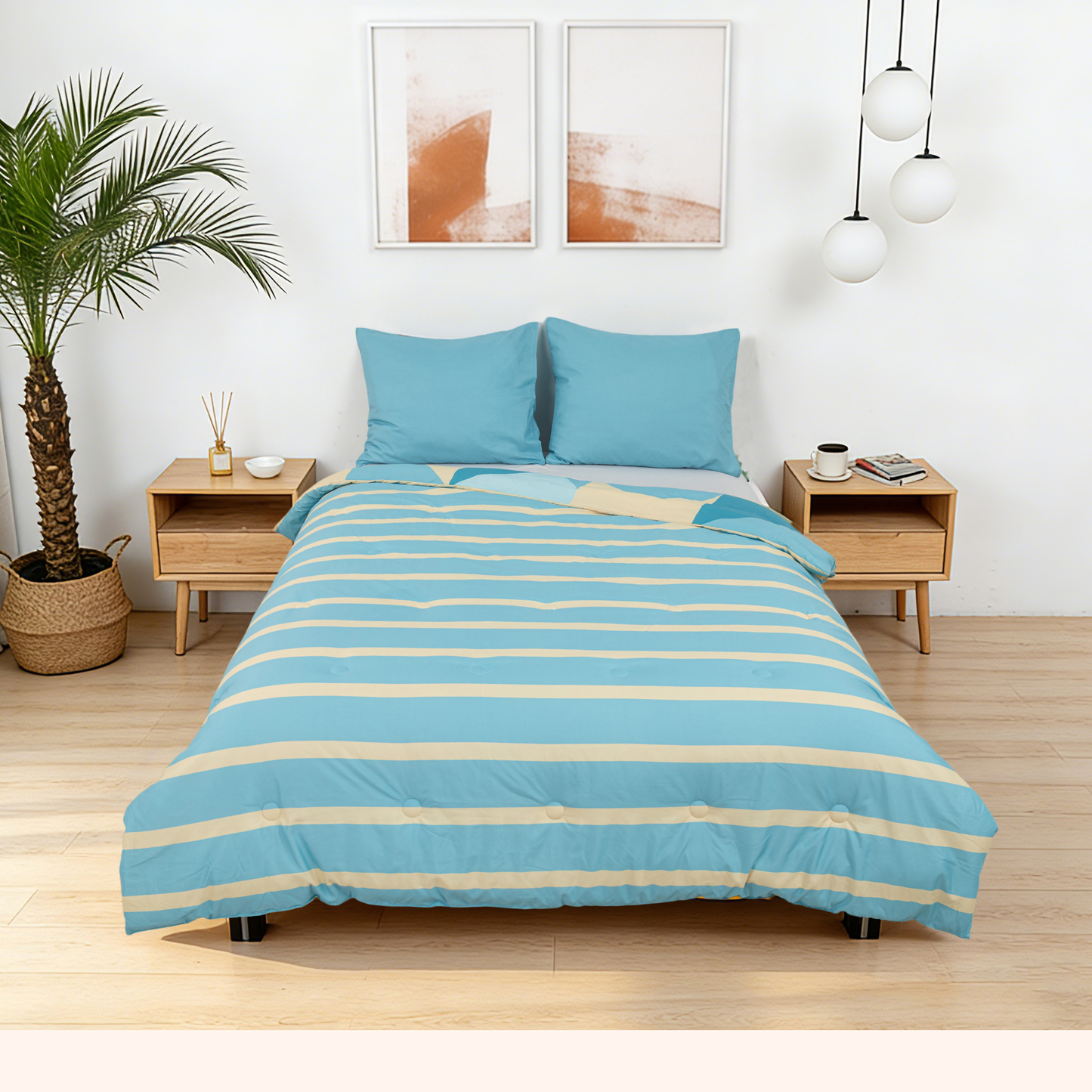 Sommardröm - Blue Breeze - La couette sans housse de couette |housse fixe |lavable