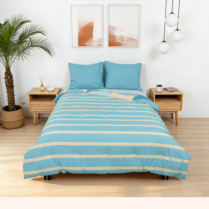 Sommardröm - Blue Breeze - La couette sans housse de couette |housse fixe |lavable
