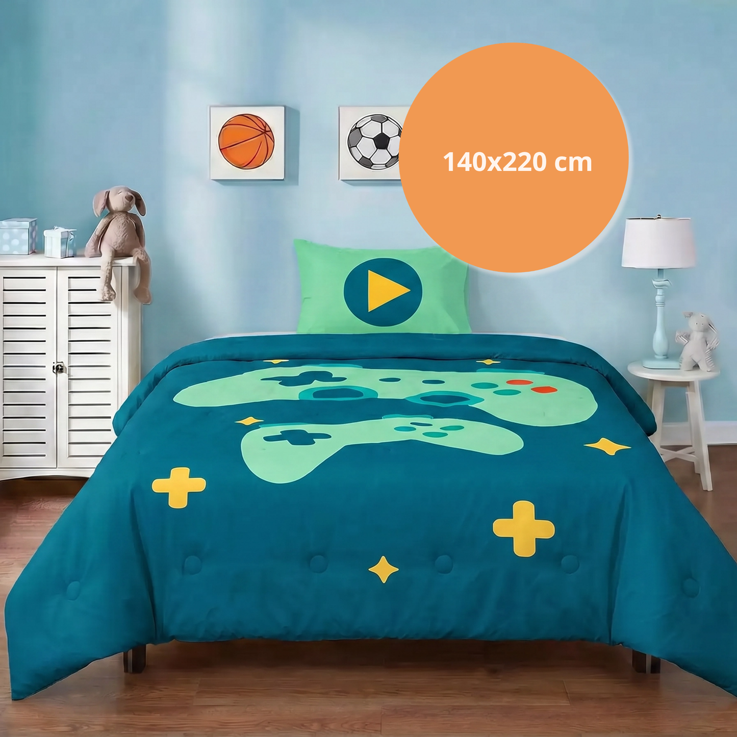 Good vibes - Game Galaxy - La couette sans housse pour les enfants |housse fixe |lavable