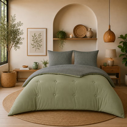 Struktur Olive Leaf - La couette sans housse de couette | housse fixe | lavable