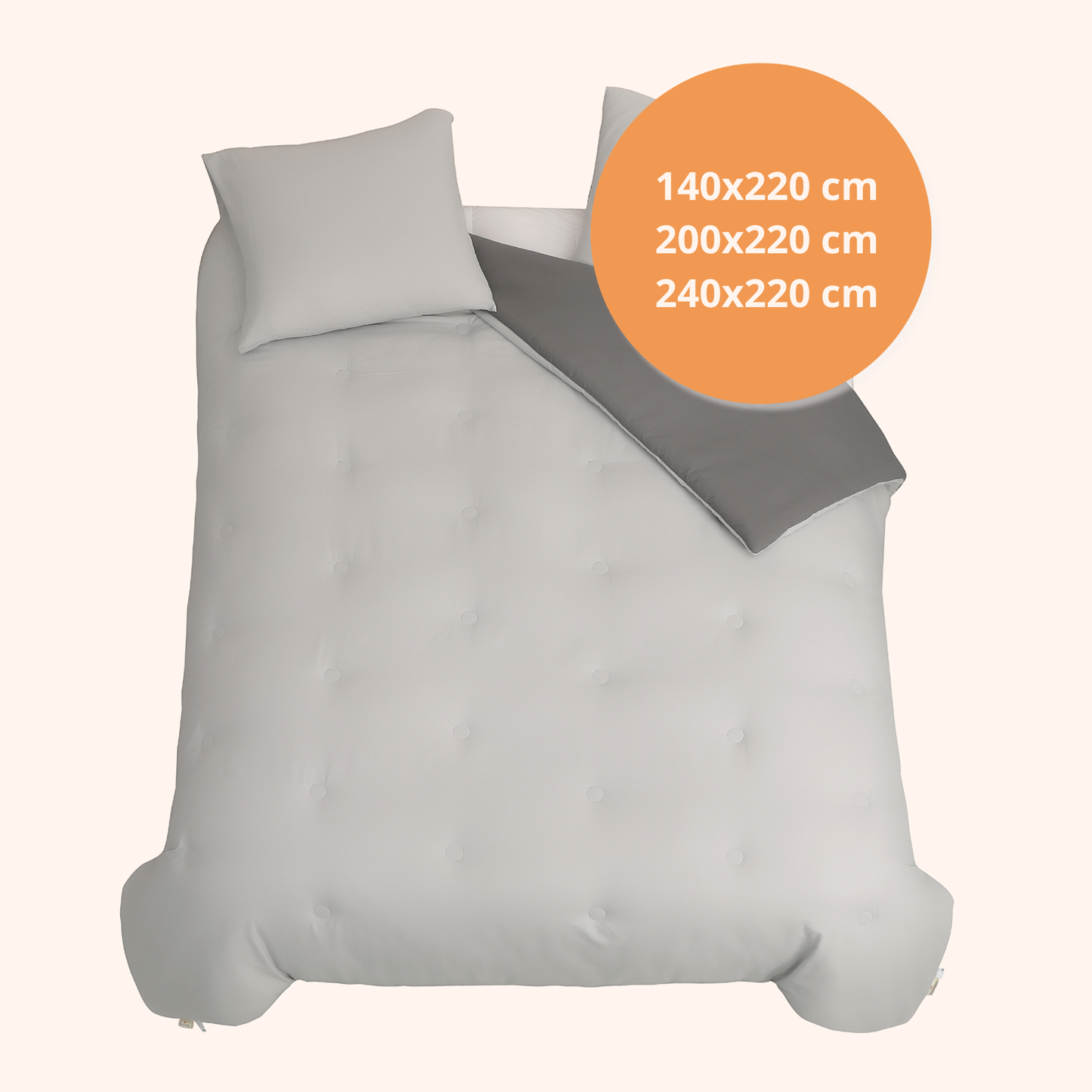 Nørd Stone Grey - La couette sans housse | housse fixe | lavable