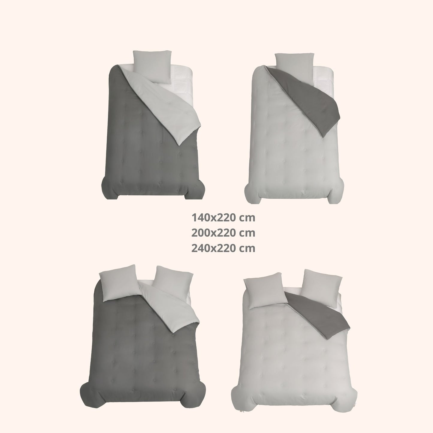 Nørd Stone Grey - Housse de couette sans housse